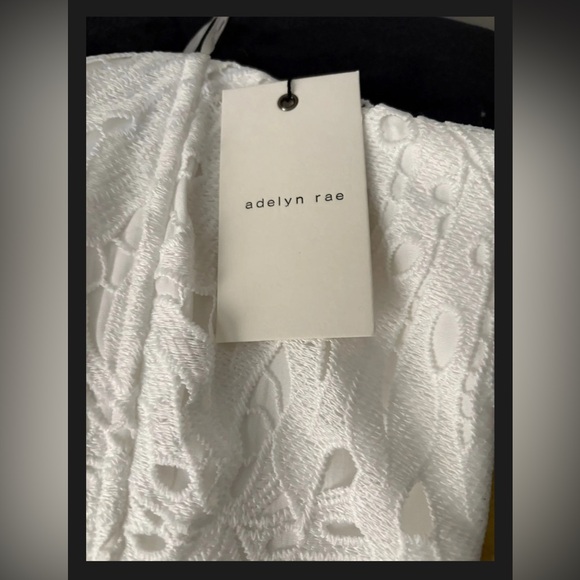 Adelyn Rae White Strapless Lace Eyelet Detail Dress- Size Large - Picture 4 of 5